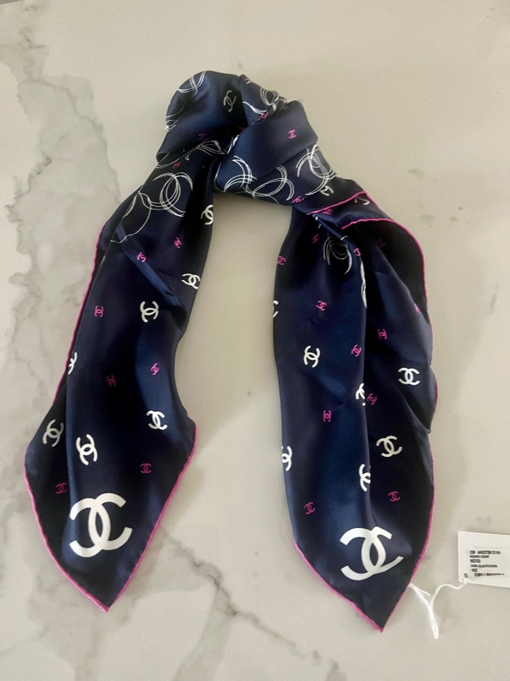 Chanel square silk scarf